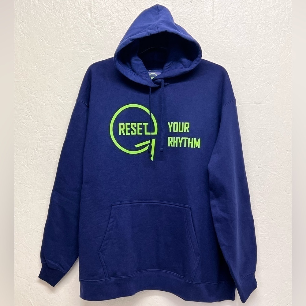 𝅺MEN'S Graphic Hooded Sweatshirt 'Reset NWT
Your Rhythm' Size 2XL